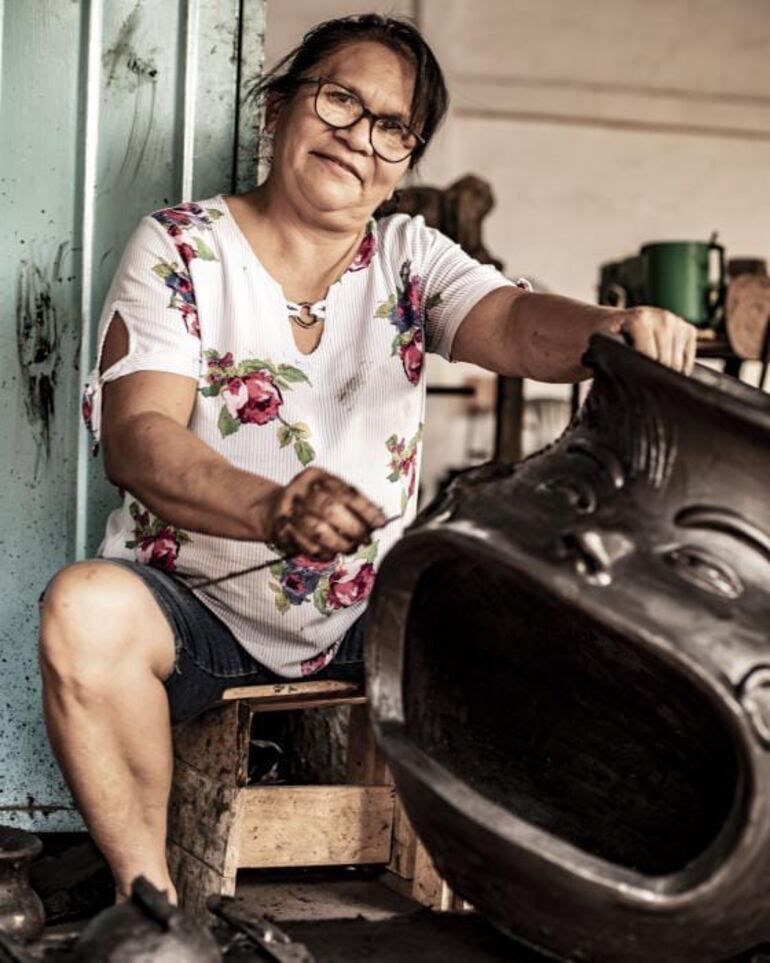 La artesana Vicenta Rodríguez de Kambuchi Apo.