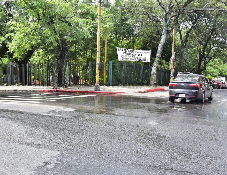 Calles del centro de Asunción marcadas para la implementación del estacionamiento tarifado.