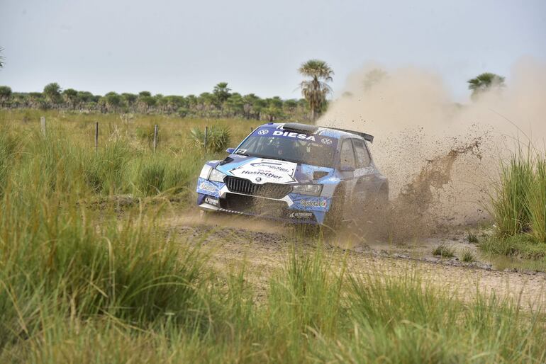 Buen ritmo de Juan Martín Masi y Germán Maune en el Škoda Fabia Rally2 Evo, con el que repitieron el segundo lugar.