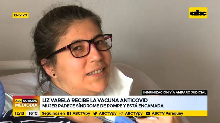 Liz Varela recibió la vacuna antiCOVID.