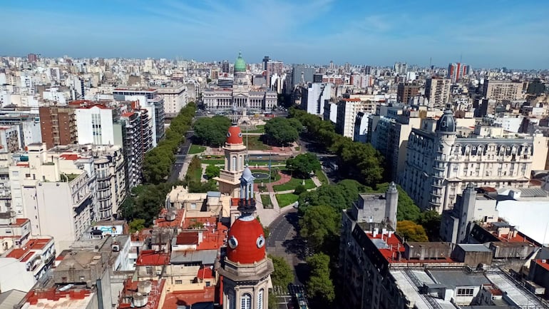 Vista de Buenos Aires desde el Palacio Barolo, edificado inspirándose en La Divina Comedia de Dante Alighieri.