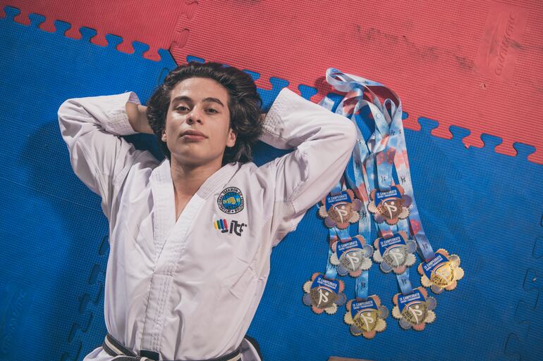 Juan Cruz Saldívar se consagró mejor competidor juvenil del Campeonato Centro y Sudamericano de Taekwon-Do ITF. (Ricardo Saldívar)