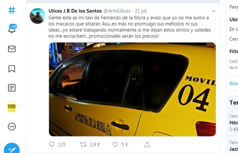 La postura crítica de Ulices causó gran repercusión en el Twitter.