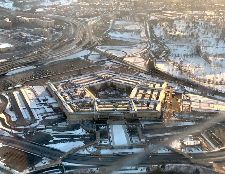 (FILES) This aerial file photo taken on March 12, 2022 shows the Pentagon (US Department of Defense) in Washington, DC. - The Pentagon said on February 2, 2023, that it was tracking a Chinese spy balloon flying high over the United States that appeared to be surveilling highly sensitive nuclear weapons sites. At President Joe Biden's request, Defense Secretary Lloyd Austin and top military officials considered shooting the balloon down but decided doing so would endanger too many people on the ground, a senior defense official told reporters. (Photo by Eva HAMBACH / AFP)