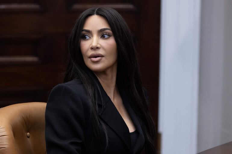 Kim Kardashian en la Casa Blanca de Estados Unidos.