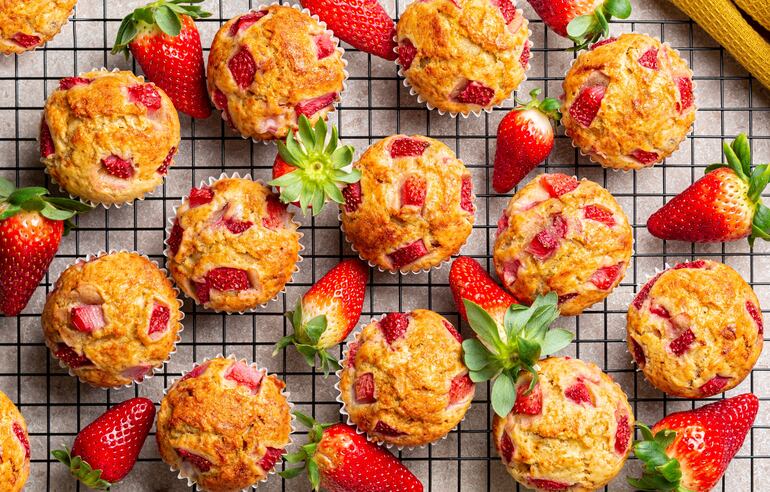 Muffins de frutilla.