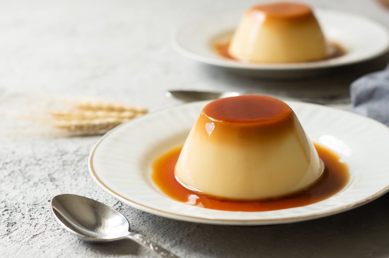 Flan de caramelo.