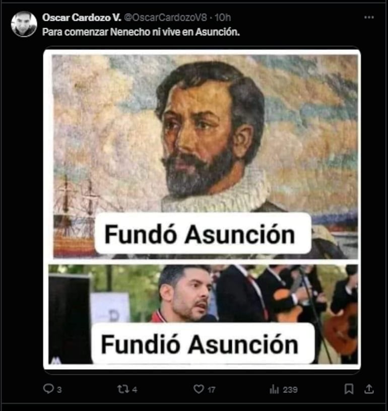 Meme sobre Nenecho tras su interpretación musical. (Fuente X).