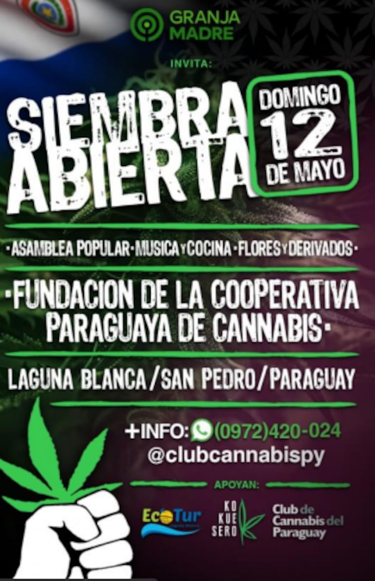 Flyer de la "Siembra abierta" para este domingo en San Pedro. (gentileza).