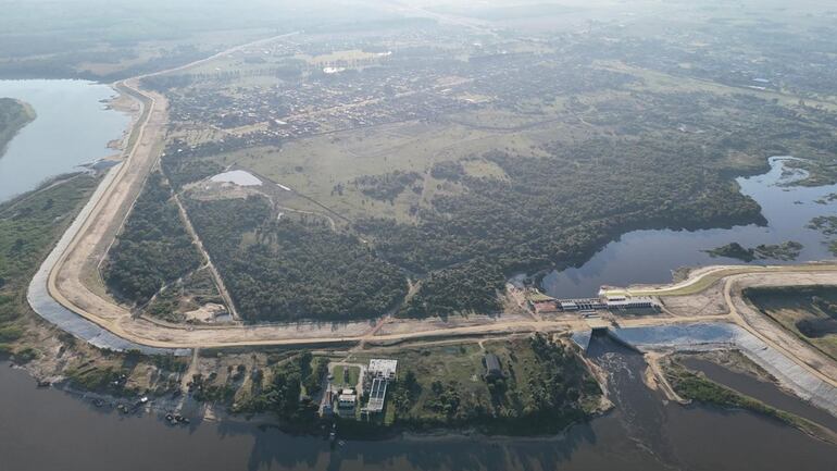 Vista aérea de la situación actual de la defensa costera de Pilar. 