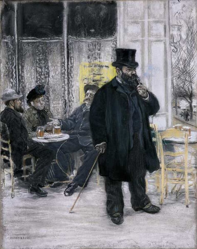 Jean-François Raffaelli, Bohèmes au café, 1886