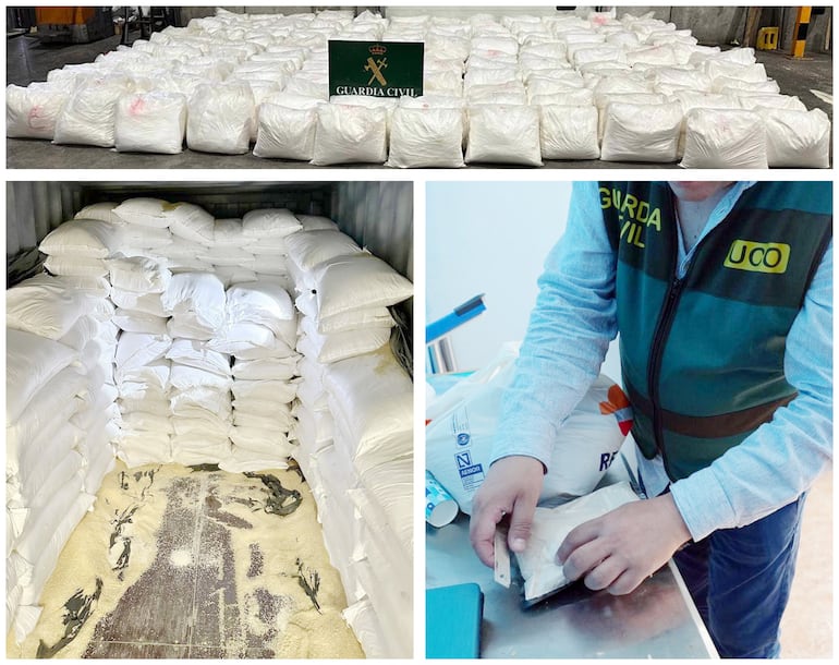 El 26 de junio pasado, la Guardia Civil de España incautó 4.020 kilos de cocaína en el puerto de Barcelona. La droga fue enviada entre granos de arroz desde el Puerto Seguro Fluvial de Villeta.