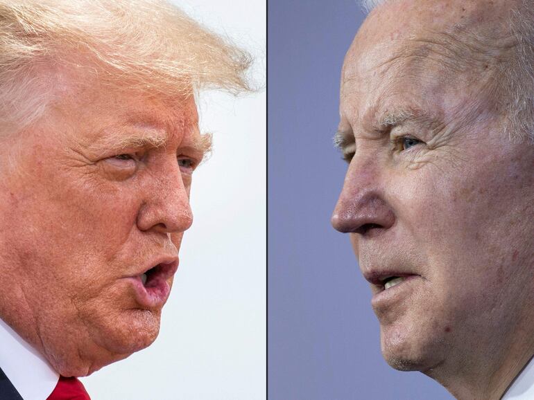 El expresidente de Estados Unidos Donald Trump y el actual presidente Joe Biden, en un collage fotográfico.