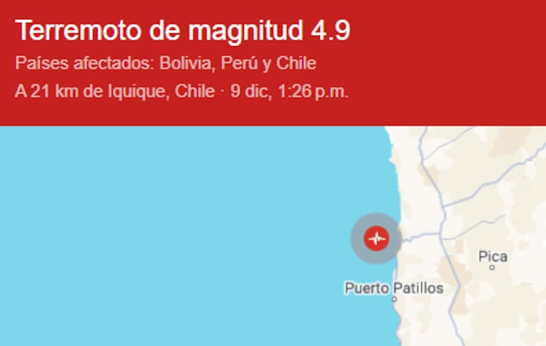 Este domingo se registró un sismo en Perú.