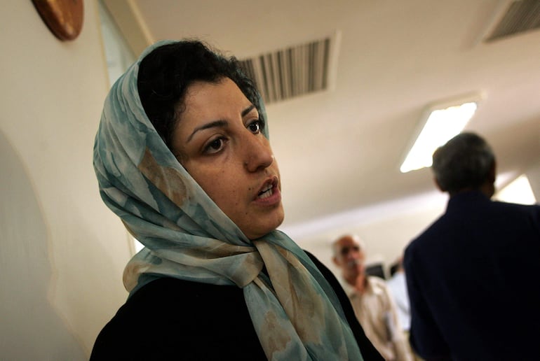 La activista iraní por los derechos humanos y ganadora del premio Nobel de la Paz 2023, Narges Mohammadi.