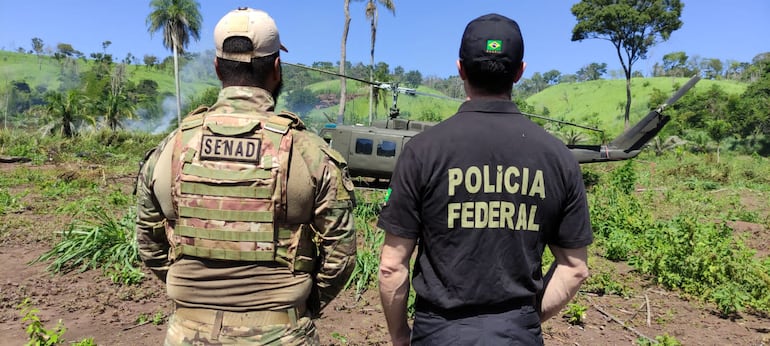 Efectivos de la Senad y la Policía Federal, en el marco de uno de los procedimientos denominados "Nueva Alianza".