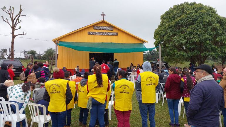 Celebración religiosa por los 11 años de la masacre de Curuguaty en el templo religioso de Marina Cue.