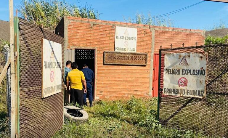 Depósito de la cantera La Roca de donde se hurtaron los materiales explosivos.