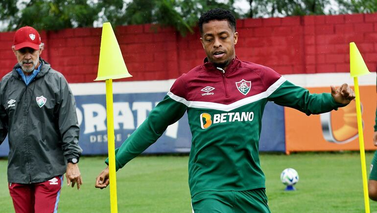 El brasileño Keno, jugador de Fluminense, en el entrenamiento.