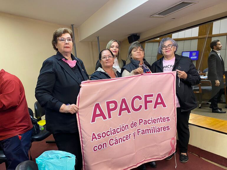 Los representantes de Apacfa, en el Congreso.