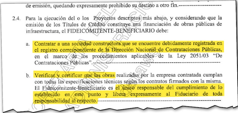 Punto 2.4 incisos a y b de la cláusula segunda del contrato de 23 hojas.