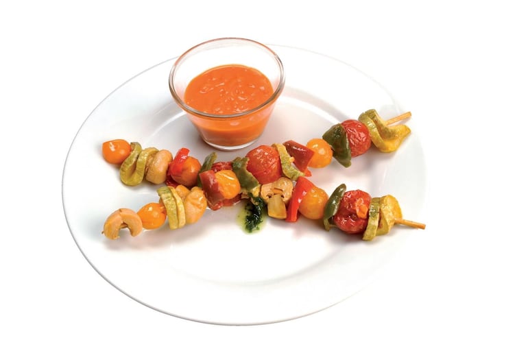 Brochetas de verduras.