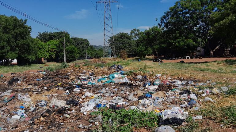 La avenida Paso de Patria del barrio San Roque de San Antonio se encuentra infestada de basura.