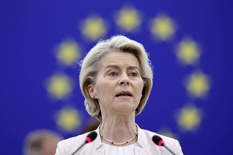 La presidenta saliente de la Comisión Europea,  Úrsula von der Leyen.