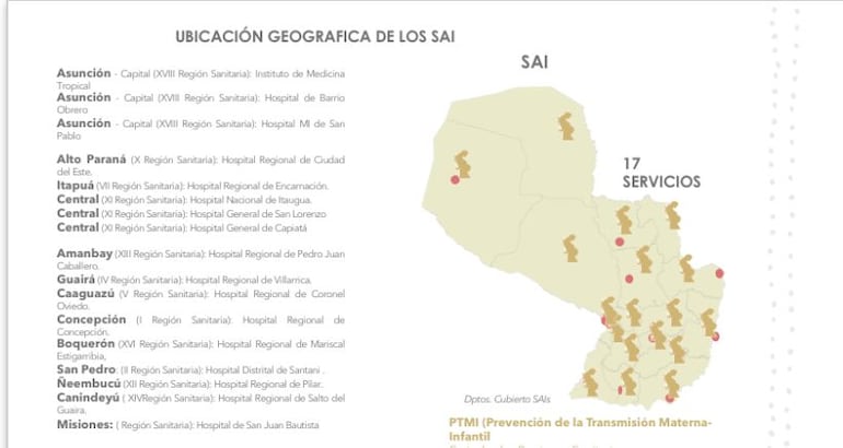 Los Servicios de Atención Integral (SAI) al VIH en las principales regiones sanitarias. Todos cuentan con el test rápido.