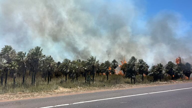 incendio ruta Luque San Bernardino