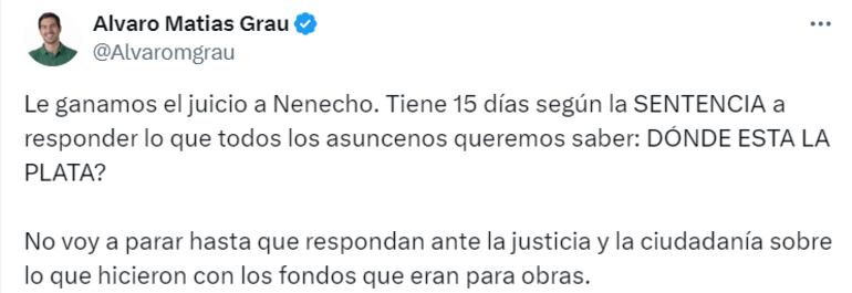 Publicación del concejal Álvaro Grau en su cuenta de X.