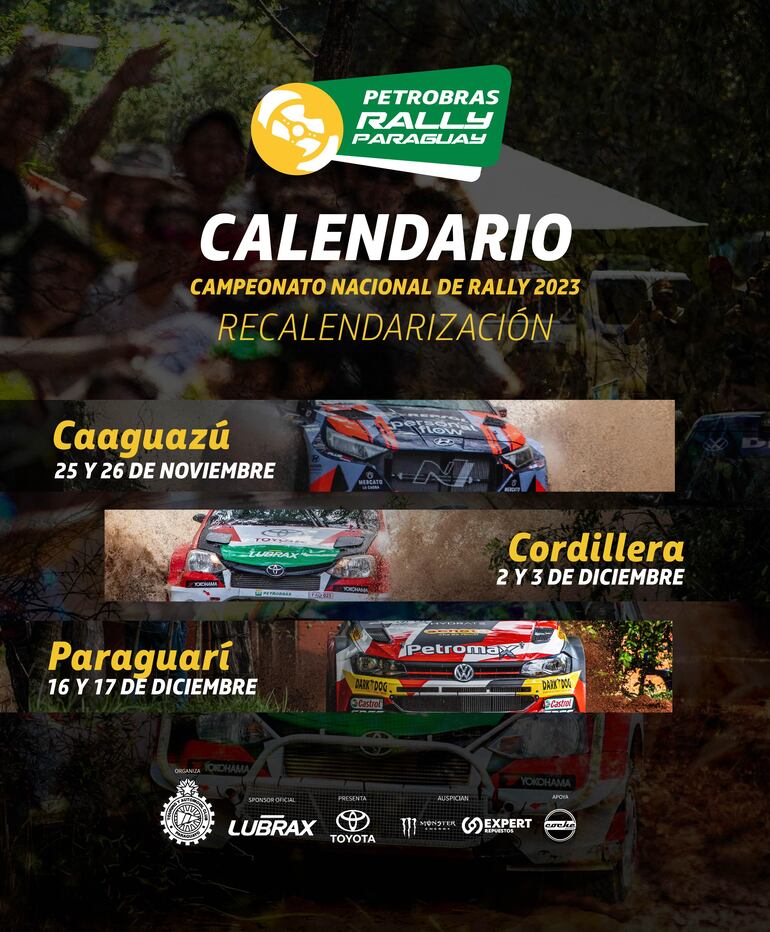 El nuevo calendario para noviembre y diciembre