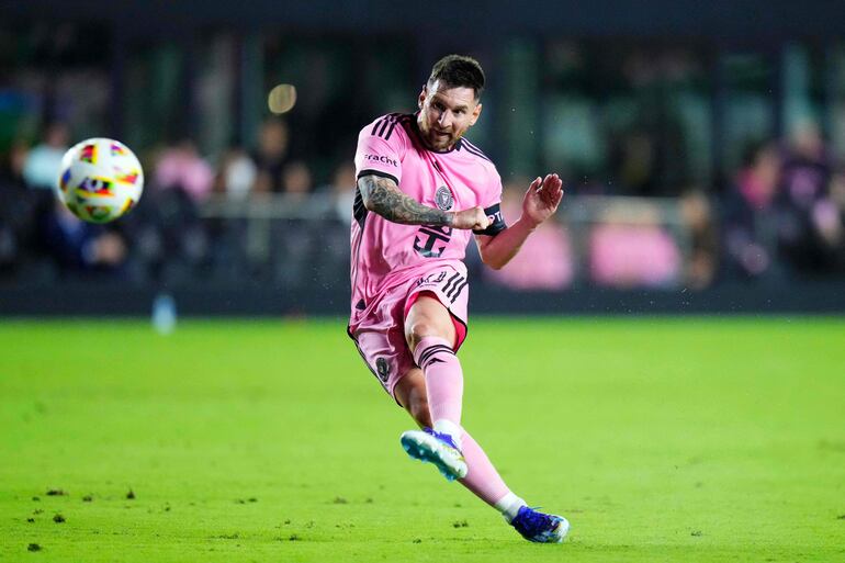 Lionel Messi durante un encuentro amistoso entre el Inter Miami FC y el Newell's Old Boys de Argentina, el pasado 15 de febrero en Fort Lauderdale, Florida.
