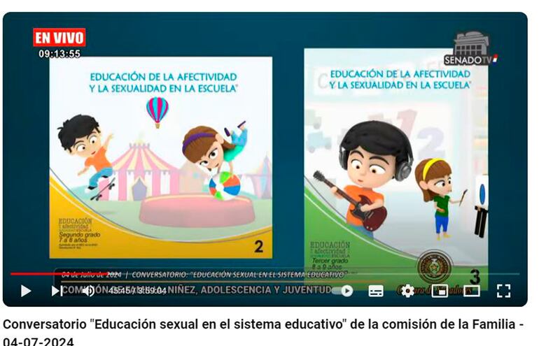 La portada de los materiales sobre Educación Sexual que se implementarán en escuelas luego de las vacaciones de invierno, según el pastor Miguel Ortigoza.