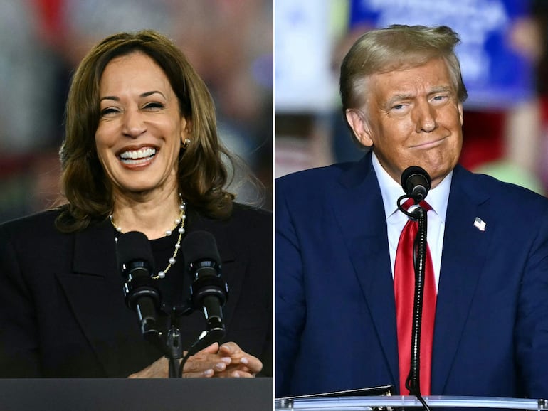 Los presidencibles de Estados Unidos: Kamala Harris (i) y Donald Trump (d).