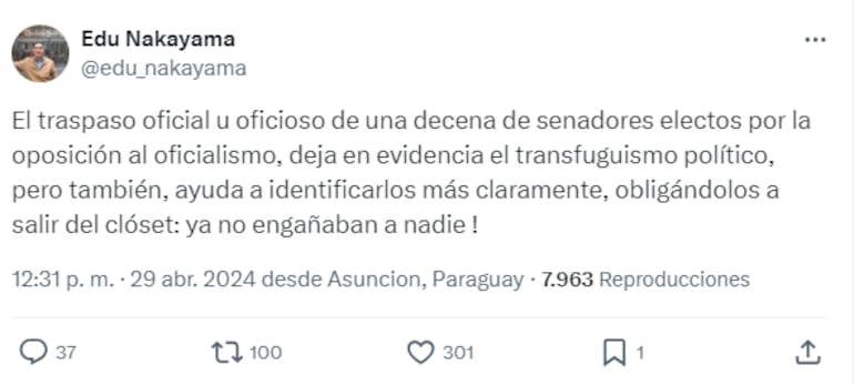 Eduardo Nakayama sobre renuncia de Penner a Patria Querida.