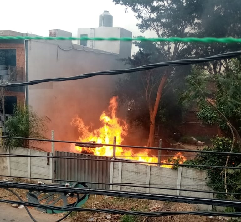 La quema de una colmena de abejas generó un incendio en la zona de Tres bocas de Villa Elisa. Un edificio fue evacuado por Bomberos Voluntarios.