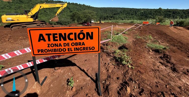 MOPC informó que iniciaron los trabajos preliminares del puente sobre el río Monday.