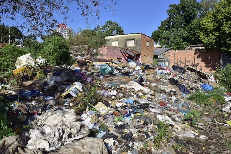 Basura de todo tipo convierte a la zona de la calle Florencio Villamayor, en la Chacarita, en una bomba de tiempo.