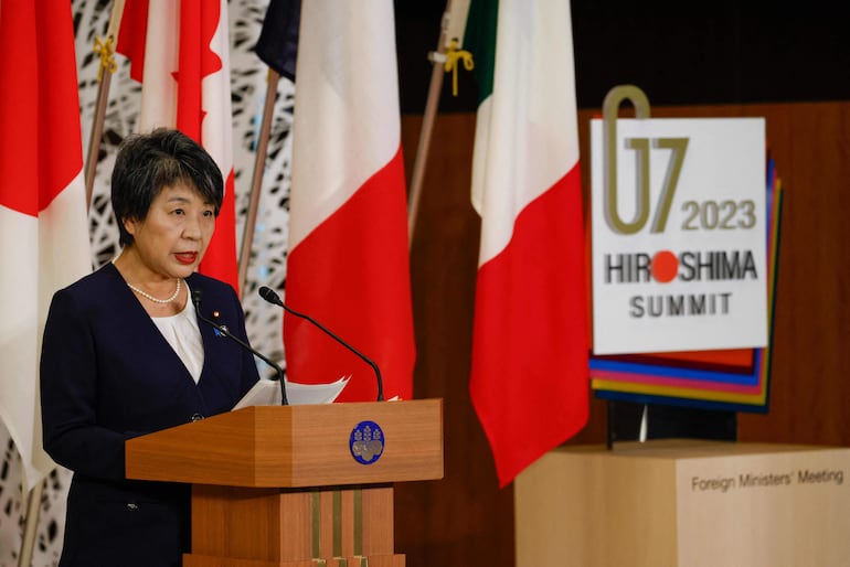 La ministra de Exteriores de Japón,Yoko Kamikawa.