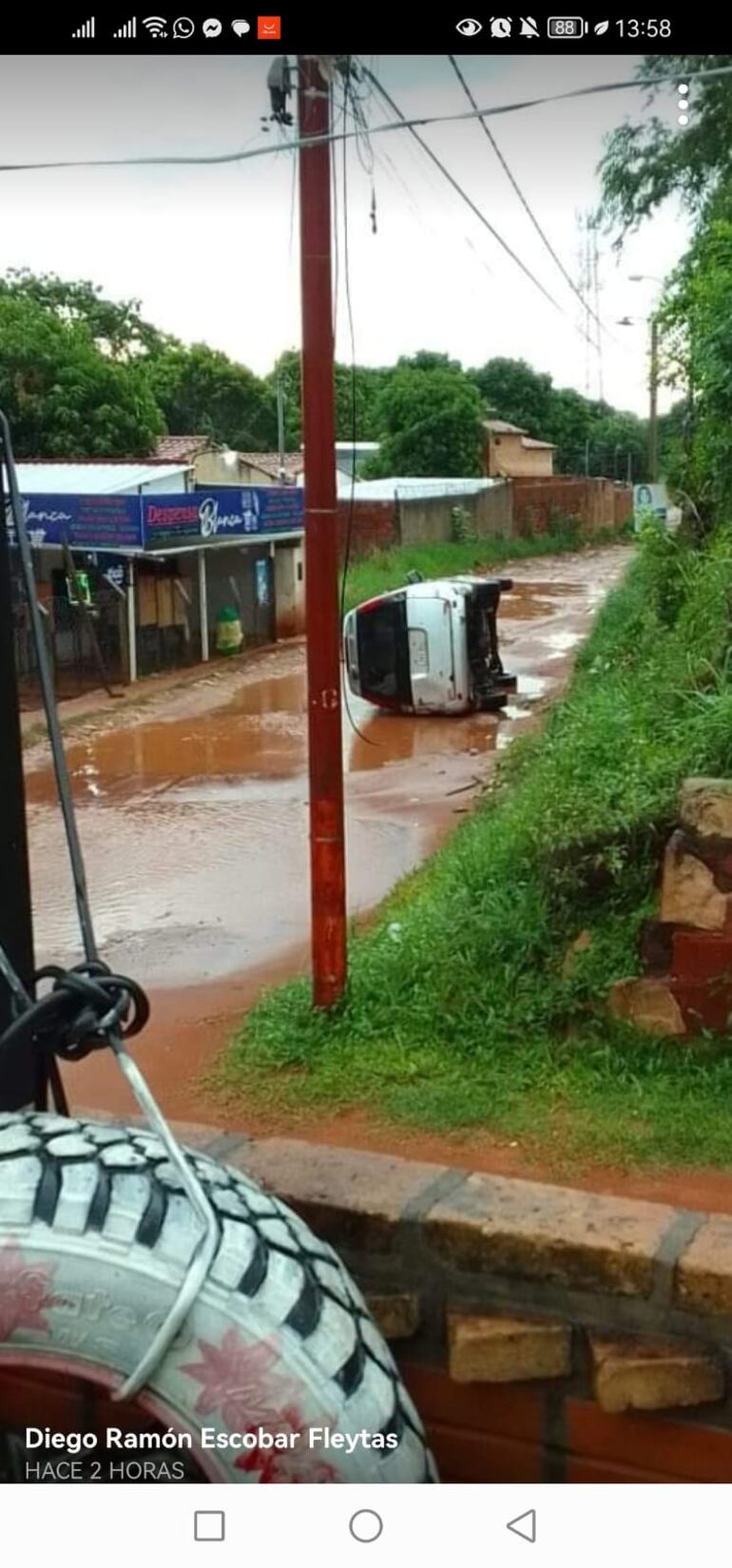 Tema: Calles de "desvío" de Avda. Colonia Elisa en pésimo estado causaron hasta vuelcos de rodados 20-04--2024