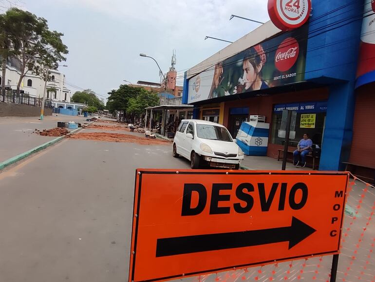 Se realizan desvíos en los alrededores de la Basílica por causa de las obras.