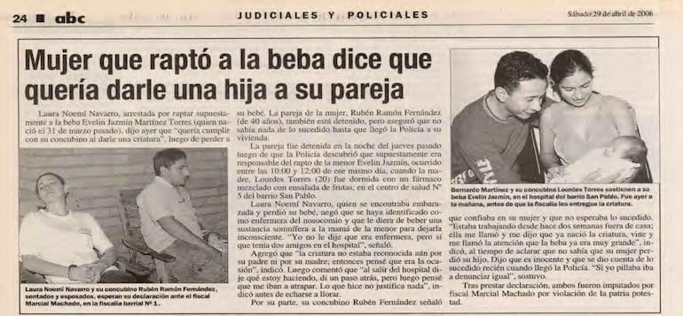 Los casos de robo de bebé se denuncian desde hace años en nuestro país. Archivo ABC Color.