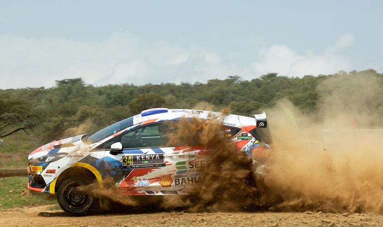 Diego Domínguez Bejarano (Ford Fiesta) durante su triunfo en la WRC3, en la pasada edición.