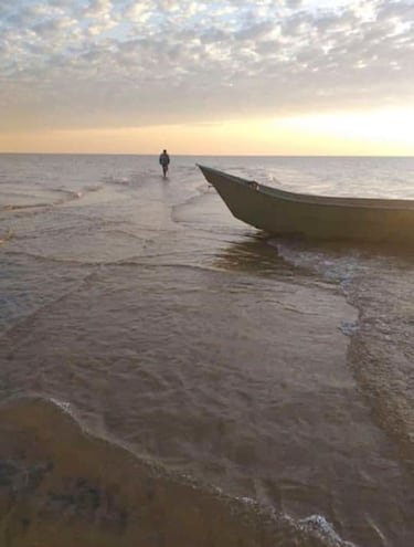 Dunas de San Cosme y Damián quedaron bajo el agua del río Paraná desde el jueves 20 de junio. Esta imagen fue tomada hace cuatro días por el pescador Jorge Antonio López, conocedor de la zona.