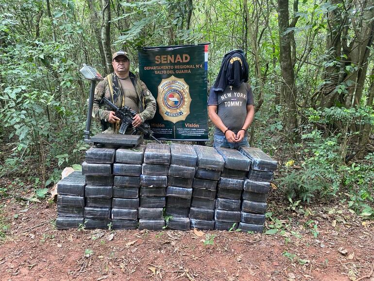 Cargamento de Marihuana decomisado por la SENAD en Saltos del Guairá en otro operativo.