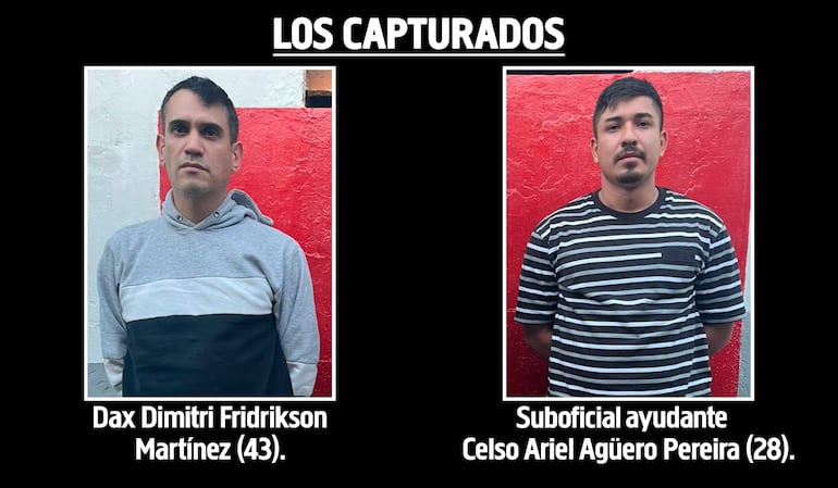 El tortolero Dax Dimitri Fridrikson Martínez y el policía Celso Ariel Agüero, capturados en Luque, también habrían golpeado en Concepción.