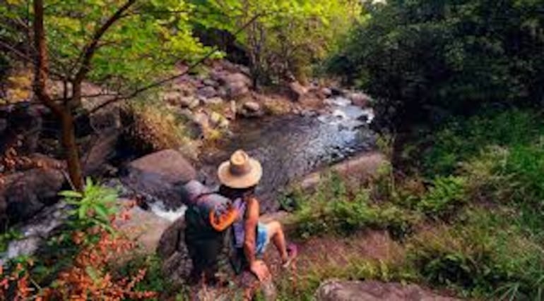 Durante casi todo el ascenso al Cerro Chamqui hay arroyos cristalinos para refrescarse.