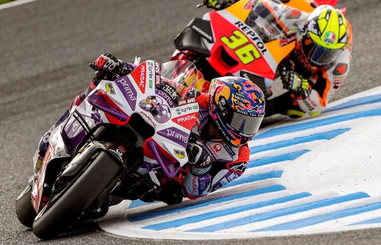 Jorge Martín, con su Ducati-Pramac #89, durante la sesión de entrenamientos libres en Japón.