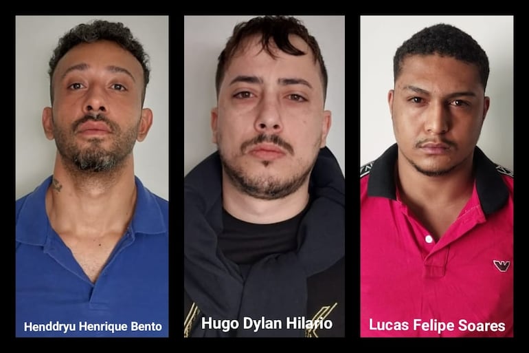 Los tres brasileños detenidos por la SENAD.